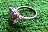REAL DIAMOND AND TOPAZ SET IN SILVER RING