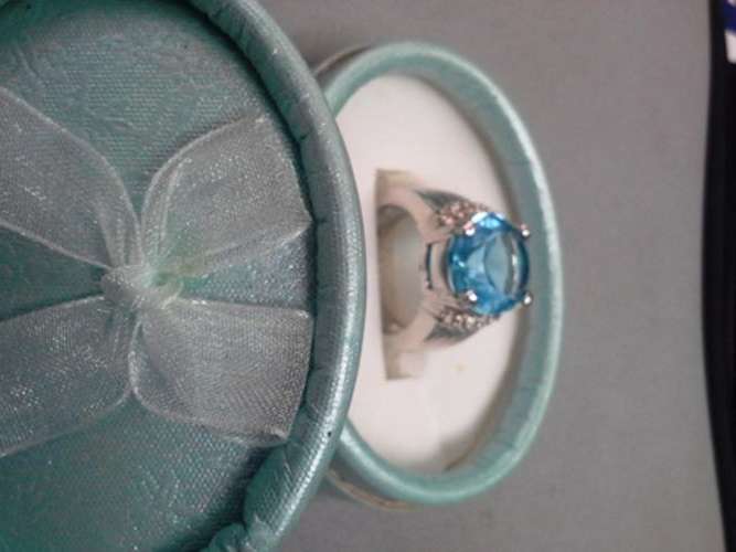 AQUAMARINE AND SILVER RING **** stunning