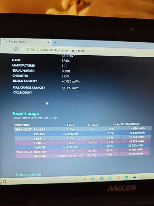 Mecer 14` NoteBook Laptop, i3 10Gen, 4GB Ram, Model SF40IL6