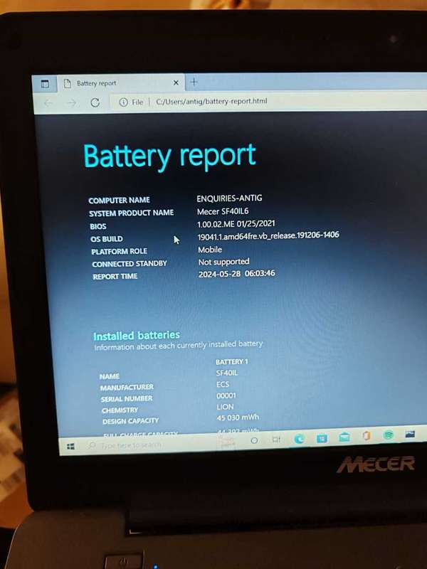 Mecer 14` NoteBook Laptop, i3 10Gen, 4GB Ram, Model SF40IL6