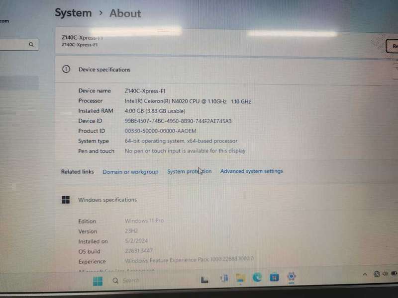 Mecer Laptop  Z140C Xpress-1F 14 Win11 Pro, Celeron Dual Core N4020
