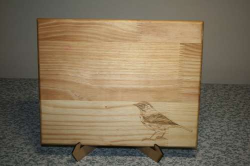 Pine Serving/Cutting board with bird