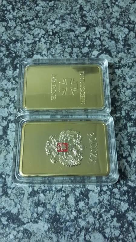 Gold foil and 2 Gold clad bar