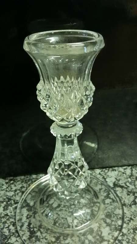 Crystal candle holder and sugar pot