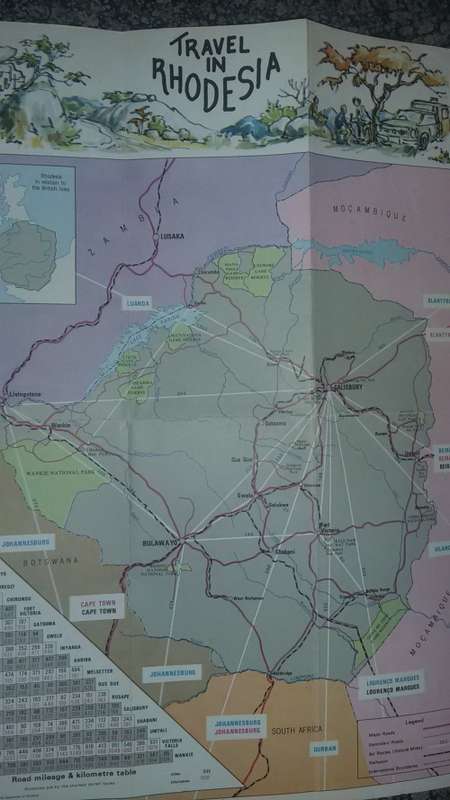 Tourist map of Rhodesia