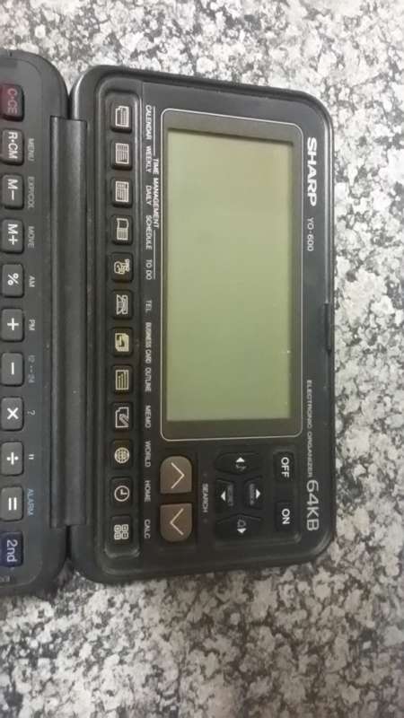 Sharp calculator and electronic organiser