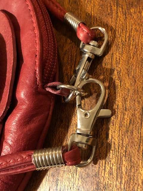 Red Leather Rosette Ladies Clutch - ITALIAN MADE