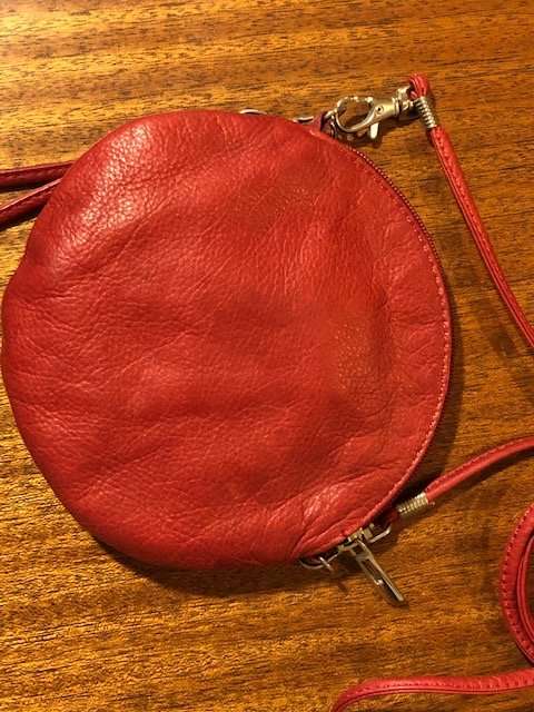 Red Leather Rosette Ladies Clutch - ITALIAN MADE