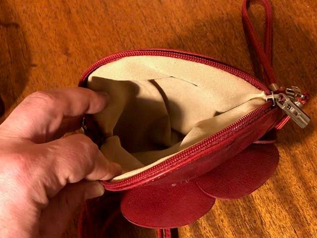 Red Leather Rosette Ladies Clutch - ITALIAN MADE