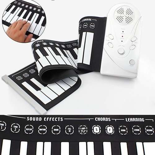 Portable 49 Keys Flexible Soft Roll Up Electronic Keyboard Piano Handscroll Gift