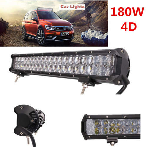 4D OPTICAL 180W 60LED Offroad Light Bar Flood+Spot Beam Jeep/Truck/SUV/ATV Work Lamp