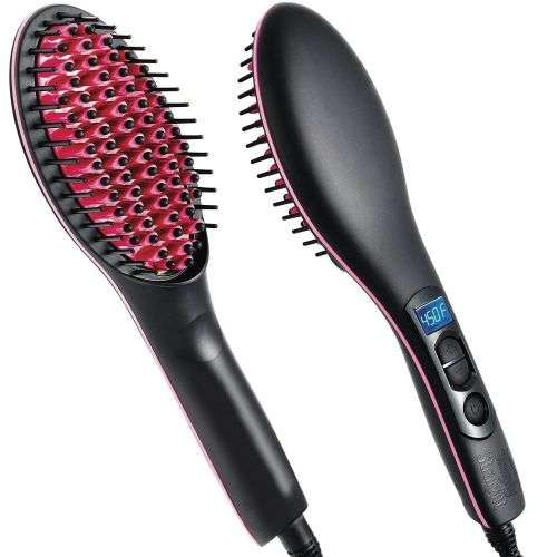 Simply Artifact LCD Ceramic Hair Straightener Brush Hair Straight Combs