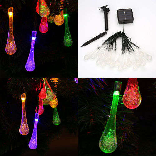20LED 5 meter Solar Raindrop Icicle Strip Fairy Light