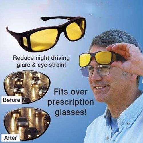 HD Night Vision Unisex Driving Sunglasses Men Women Over Wrap Around Glasses
