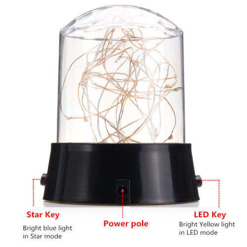 LED Fire Tree Silver Flower Star Master Bedroom Night Light Party Disco Lamp