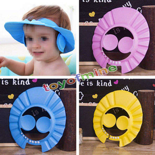Adjustable Baby Kids Shampoo Bath Bathing Shower Cap Hat Wash Hair Shield