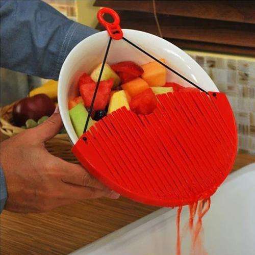 Hot Red Large Expandable Strainer Just Lock On & Strain Better Strainer Easily