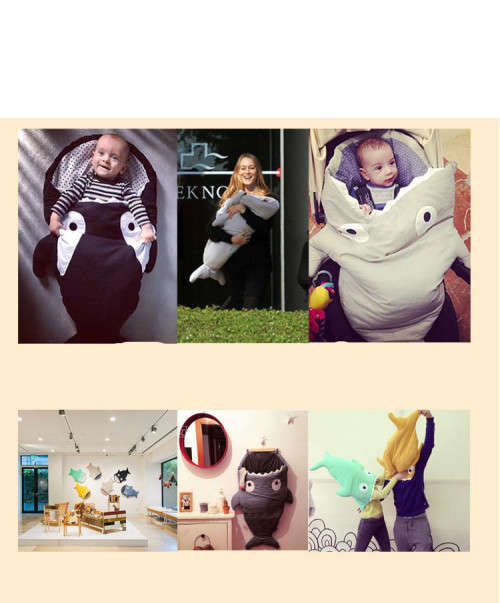 Infant Baby Newborn Sleeping Bag Shark Swaddle Blanket Stroller Wrap Sleep Sack
