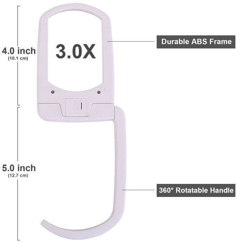 Multifunction Magnifier Illuminated Hands Free Magnifying Glass 3X Folding New