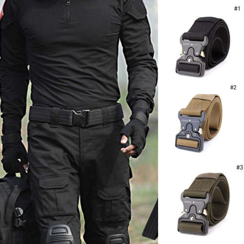 Outdoor Heavy Duty Rigger Military Tactical Belt with Quick-Release Metal Buckle
