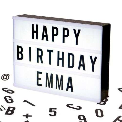 A4 Cinematic Light Up Sign Box Cinema LED Letter Lamp Home Party Decor Wedding
