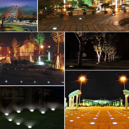 8 LED Solar Power Buried Light Under Ground Lamp Outdoor Path Way Garden Decking