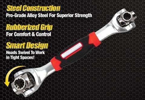 48 in 1 Tool Socket Work with Spline Bolts  6-Point Spanner Universal Wrench