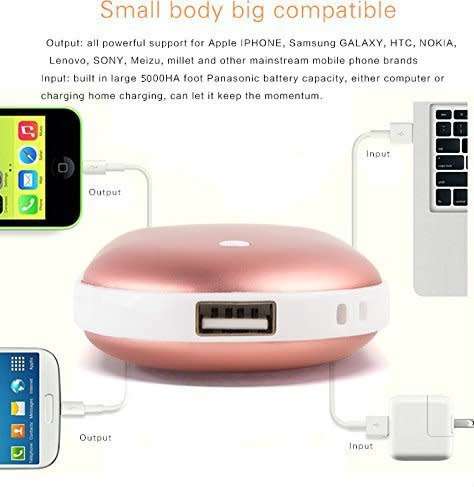 Electric USB Rechargeable Portable Pocket Hand Warmer Heater & Power Bank