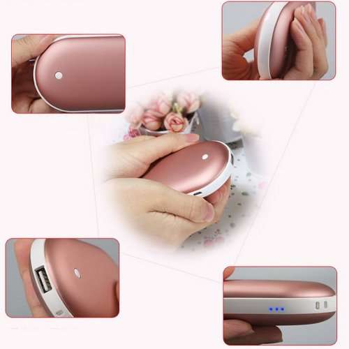 Electric USB Rechargeable Portable Pocket Hand Warmer Heater & Power Bank