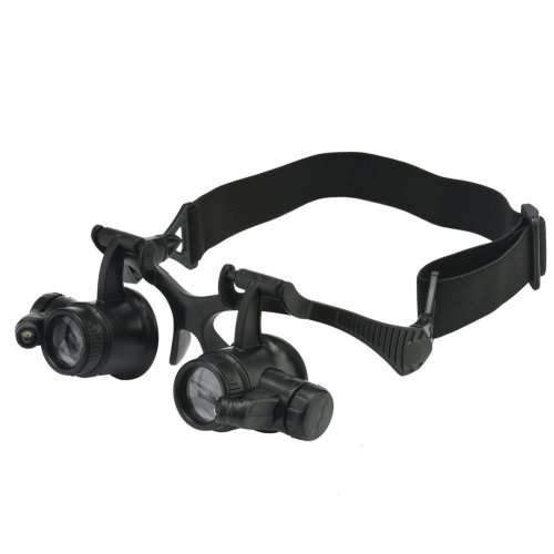 23X Watch Magnifier Jeweler Magnifying Eye Glasses Loupe Lens Repair LED Light
