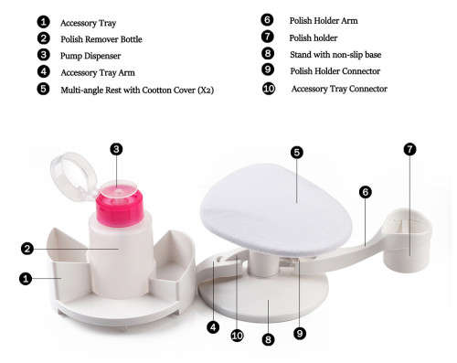 DIY Manicure and Pedicure Station Set Nail Polish Stand and Rest Holder