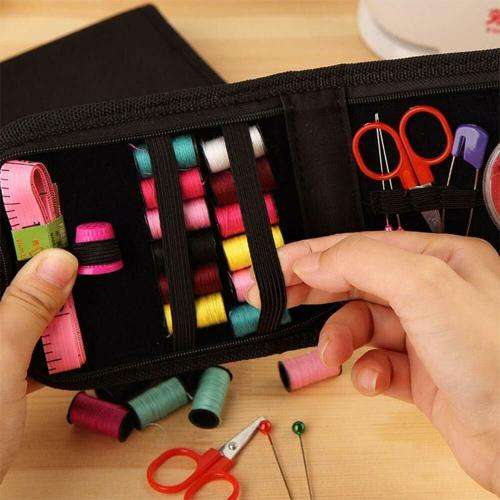 Mini Portable Travel Small Home Sewing Kit Case Needle Thread Tape Scissor