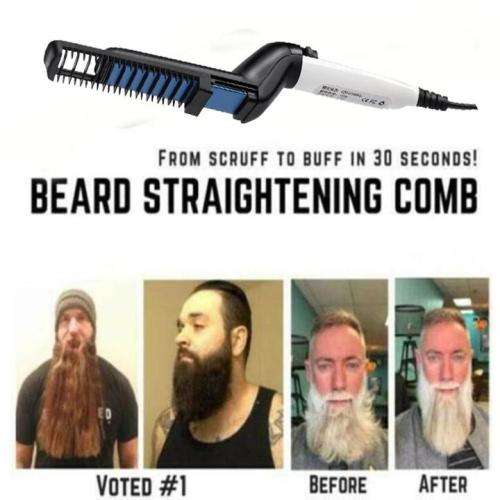 Men's Beard and Hair Curling Straightener Modelling Comb