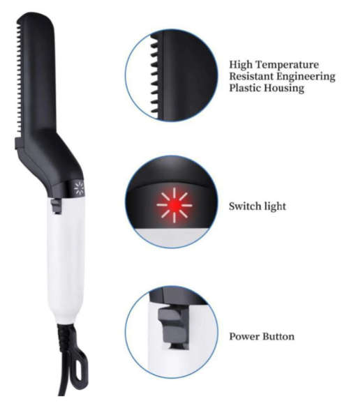 Men's Beard and Hair Curling Straightener Modelling Comb