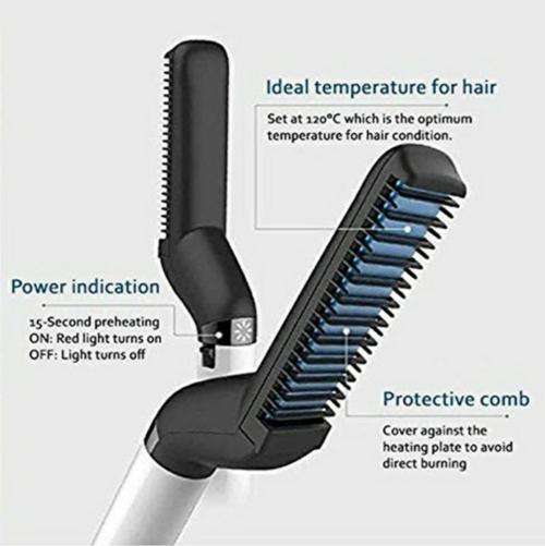 Men's Beard and Hair Curling Straightener Modelling Comb