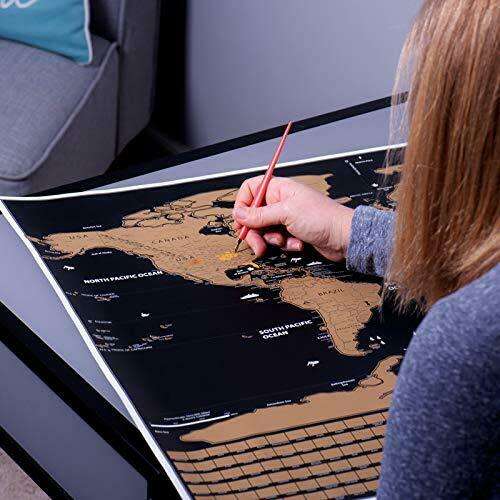 Travel World Map Scratch Off With Flags Wall Stickers Home Decoration Gift