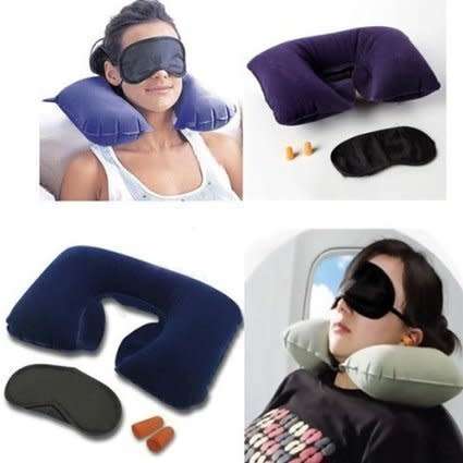 3 in 1 Travel Selection Comfort Neck Pillow, Eye Shade Mask,Ear Plug