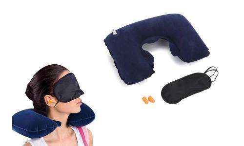 3 in 1 Travel Selection Comfort Neck Pillow, Eye Shade Mask,Ear Plug