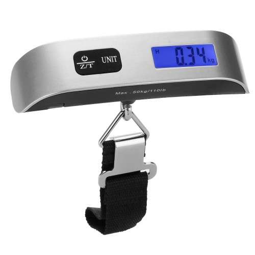 Portable digital luggage scale with room temperature display for travel 50kg