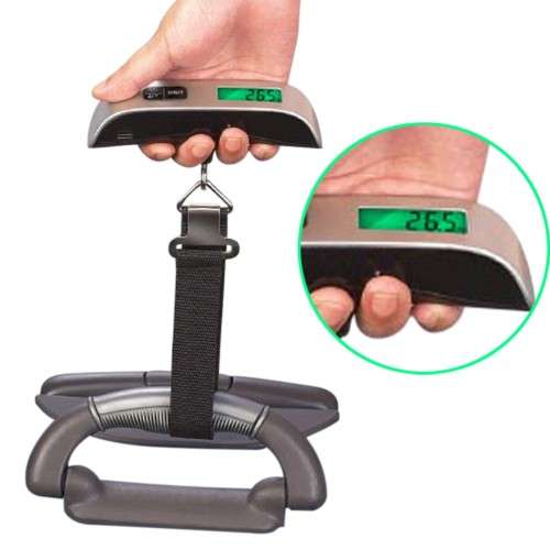 Portable digital luggage scale with room temperature display for travel 50kg