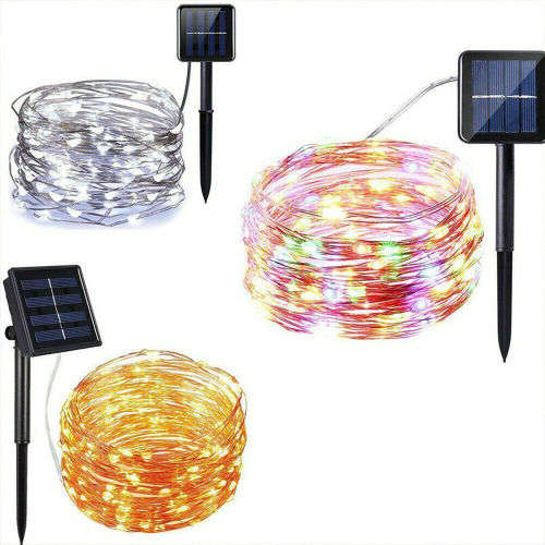 10m 100led Solar LED Light String Outdoor Waterproof Top Wire Holiday Christmas Decoration