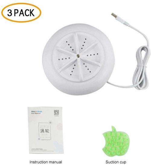 Ultrasonic Turbine Washing Machine 1 kg Laundry Quantity Mini Rotating Washer with USB Cable for Tra