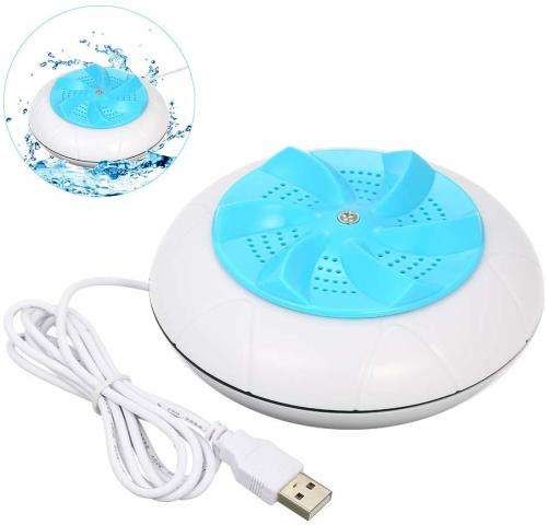 Ultrasonic Turbine Washing Machine 1 kg Laundry Quantity Mini Rotating Washer with USB Cable for Tra