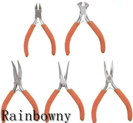 5 PIECE SPRING LOADED CRAFT PLIER SET - Ideal for hobbies & crafts like Beading, Jewelry and Mosaic