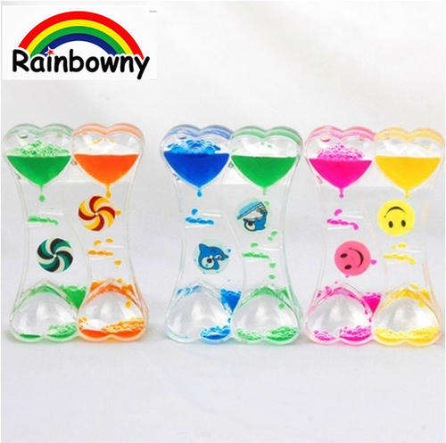 10 ON AUCTION!!!liquid hourglass sand timer