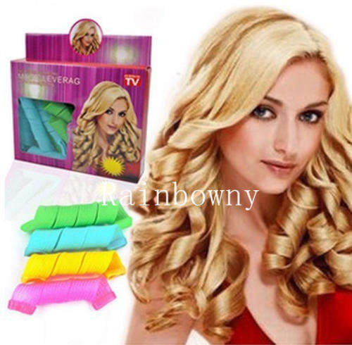 18 PCS DIY Magic Hair Curlers Curl Spiral Ringlets Leverage Rollers