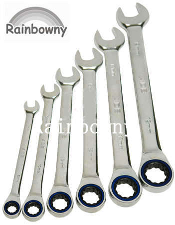 6 pcs High Quality Ratchet Combination Wrench 8-19mm