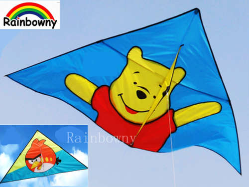 10 ON AUCTION!!!Kids/Children Kite/ Cute Triangle Cartoon Stunt Kite /Power Kite