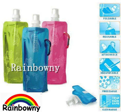Portable folding sports water bottle