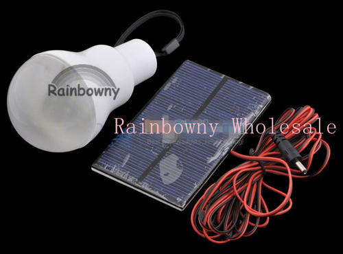 Portable Solar-powered LED Bulb Lamp Outdoor Energy-saving Light (White)
